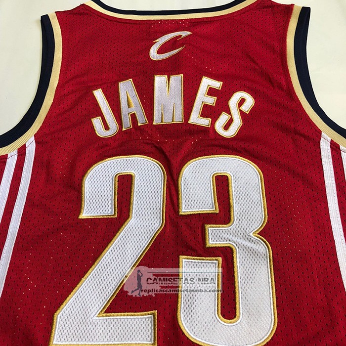 Camiseta Cleveland Cavaliers LeBron James NO 23 Mitchell & Ness 2003-04 Rojo